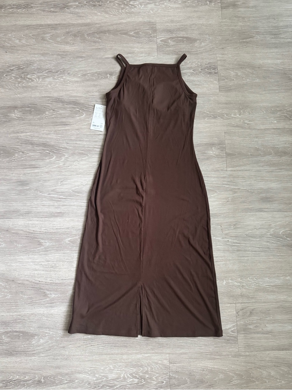 NWT Athleta Brown Signature Rib Apron Dress - Picture 2 of 6